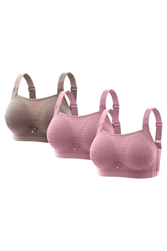 3PC Seamless Yoga Bra High Impact Sports Bra High Impact Running Bra for Large Bust Medium Running Sweat Wicking Sports Bra Stay Put Pads Bra for Women Workout