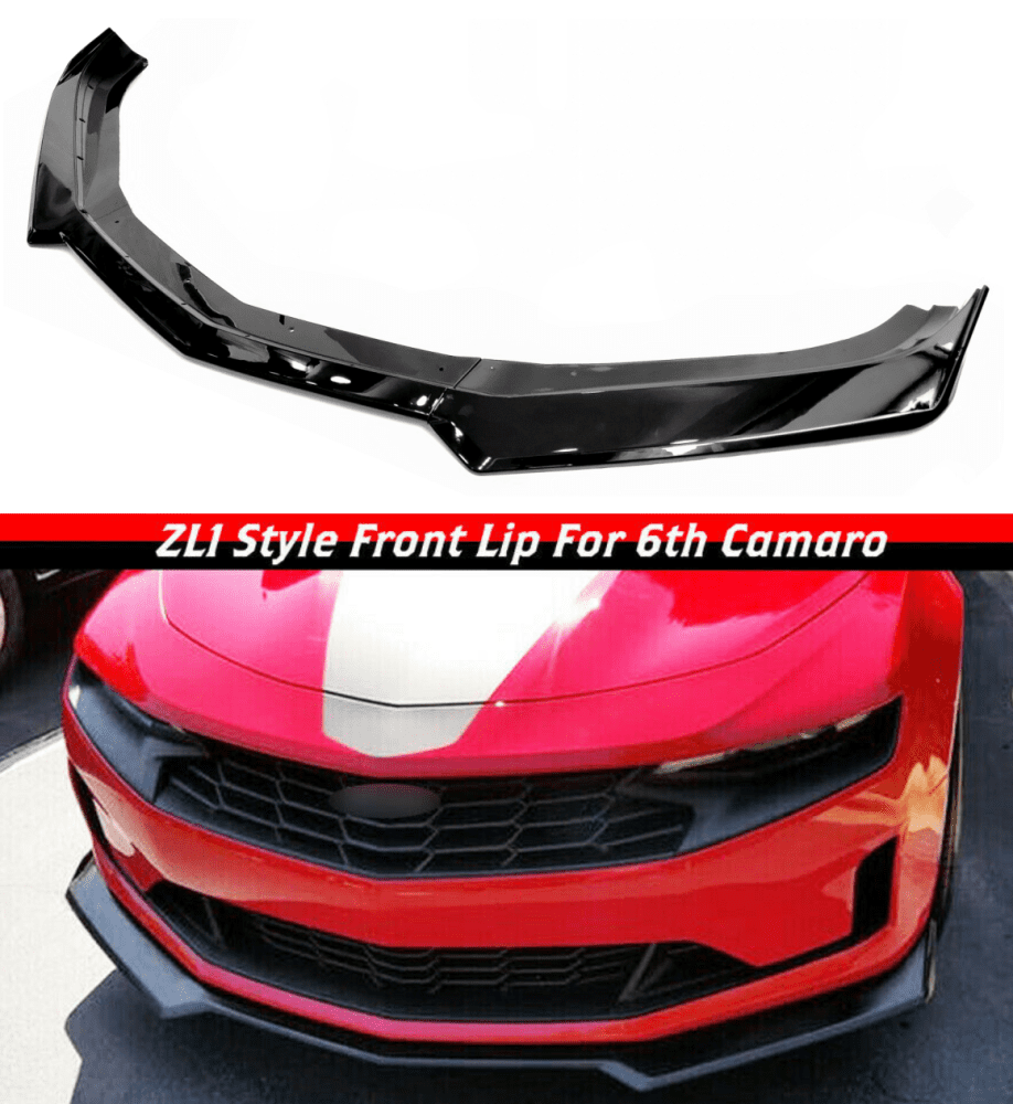 3PC Set Front Bumper Lip For Chevrolet Camaro 2015 2022 SS LT LS All models Bumper Front Air Dam Chin Front Splitter Lip Lower Protector Gloss Black