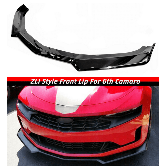 3PC Set Front Bumper Lip For Chevrolet Camaro 2015-2022 SS, LT, LS All models Bumper Front Air Dam Chin Front Splitter Lip Lower Protector Gloss Black