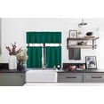 thumbnail image 1 of 3PC Set Hunter Color Kitchen Window Dressing Lined Blackout Curtain Panel 2 Tier +1 Valance K-3, 1 of 5