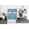 thumbnail image 1 of 3PC Set Light Blue Color Kitchen Window Dressing Lined Blackout Curtain Panel 2 Tier +1 Valance K-3, 1 of 5