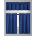thumbnail image 1 of 3PC Set Window Dressing Kitchen Curtain Solid Lined Blackout Tiers Valance, 1 of 2