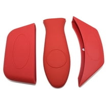 3PC Silicone Hot Handle Holder and Assist Handle Cover Cast Iron Skillet Handle, Non Slid Pot Sleeve Grips for Frying Pans Griddles Oven
