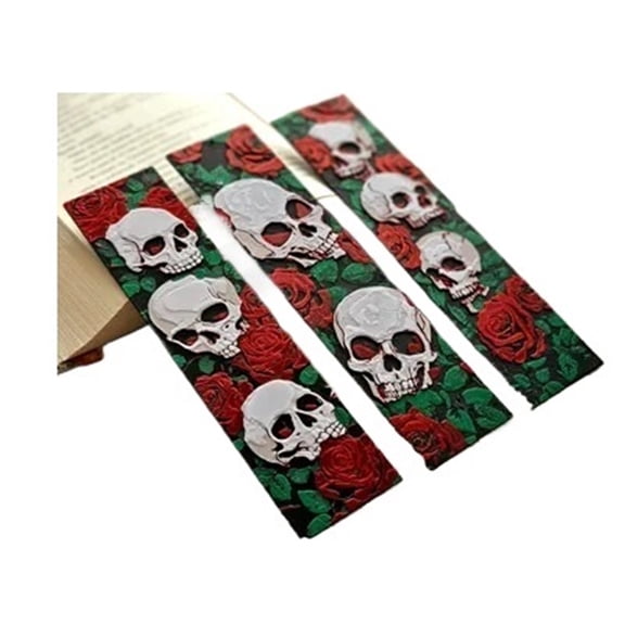 3PC Skull and Rose  Bookmark Set 3D Printing