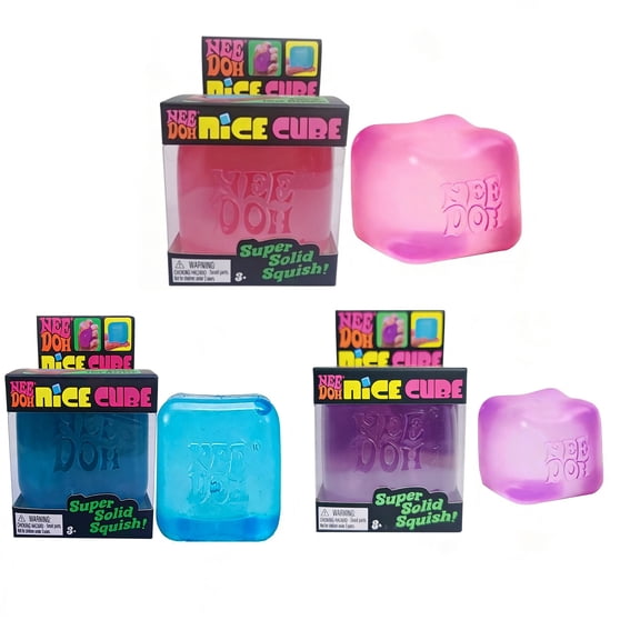 3PC Slow Rising Squishing Nice Cube,2" Sticky Squeeze Toys,Realistic Squishies Fidget Toys for Decompression Anxiety Relaxation,Filler for Easter baskets,Mix(BOX)