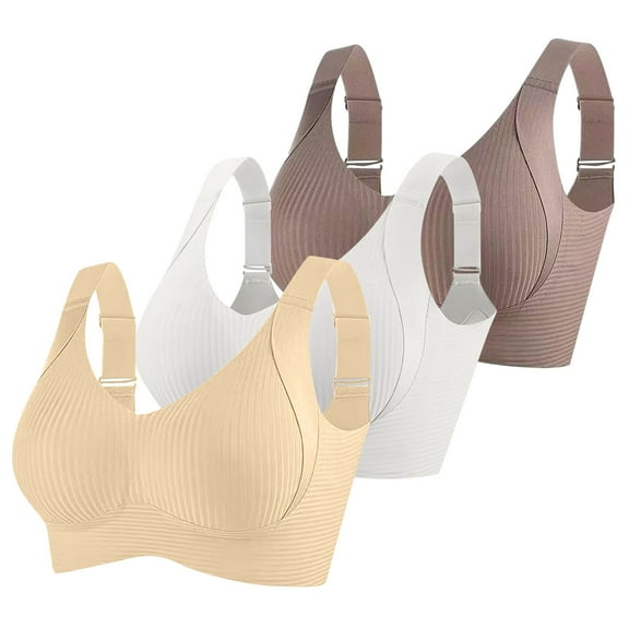 3PC Sport Bras for Women , Women Fashion Sports Bra Underwear Bra Everyday Underwear New Seamless Sports Bras Style B-63 White 3XL