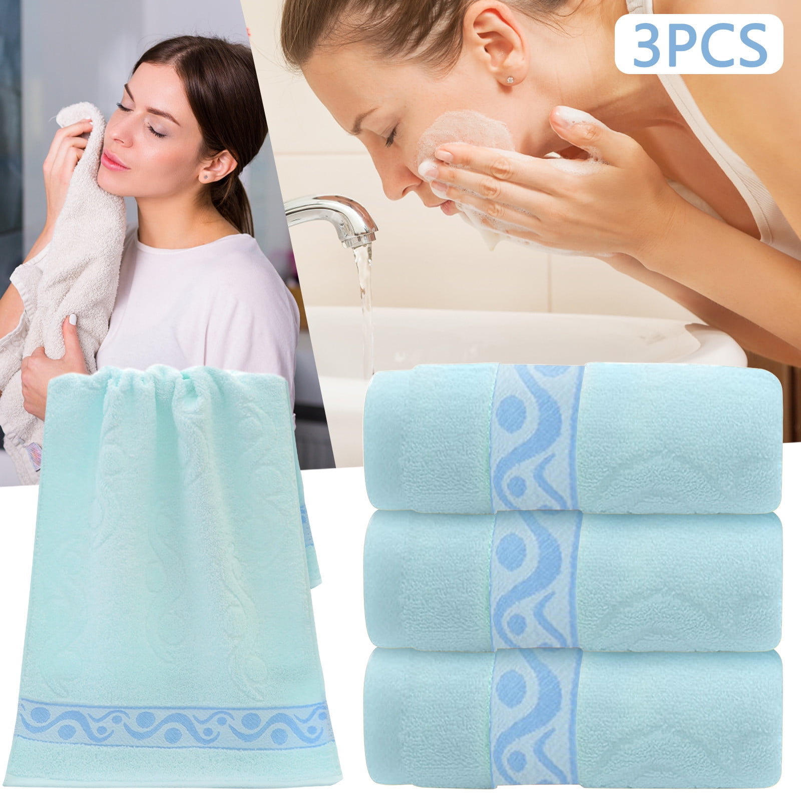 3PC Towel Absorbent Clean And Easy To Clean Absorbent Soft Suitable For Kitchen Bathroom Living