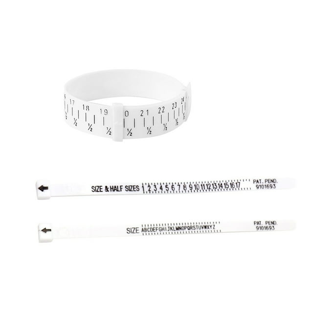 3PC Unisex Jewelry Measure Tool Set Plastic Measuring Ring Finger Sizer