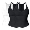 thumbnail image 1 of 3PC V Neck Tank Tops for Women with Shelf Bra,Ribbed Sleeveless Racerback Basic Shirts,Sexy Fitted Camisole Undershirt,Cotton Stretch Layering Tanks for Daily Wear Silver M, 1 of 8