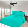 thumbnail image 1 of Gorgeous Home Linen 3PC Warm Quilt Set Midwest Queen Turquoise Aqua Solid Coverlet Bedding 1 Quilt Size: 86" X 86" + 2 Pillowcase, 1 of 1