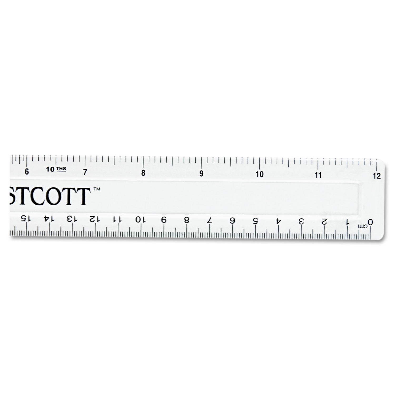 Westcott® Non-Shatter Flexible Ruler, Standard/Metric, 12 Long, Plastic,  Clear