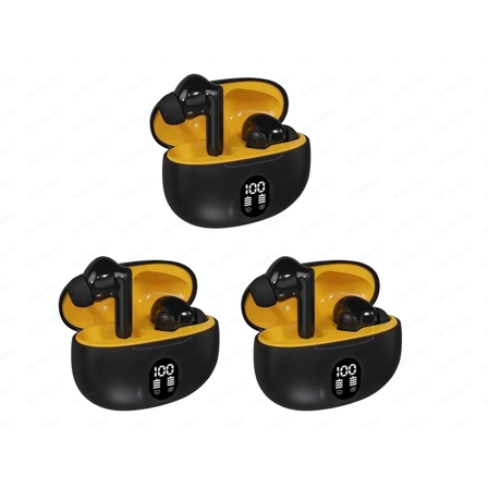 3PC Wireless Earbuds - Qyaukm Bluetooth 5.4 Wireless Earbuds, 48H Playtime with Led Display Charging Case, Stereo Deep Bass Headphones for Android Ios