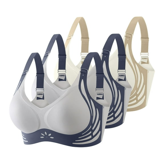 3PC Women Wireless Seamless Bras Breathable Casual Comfortable Support Full Coverage Bra Lightweight Stretch Soft Everyday Bralettes