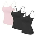 thumbnail image 1 of 3PC Women's Camisole Built in Bra Wireless Fabric Support Short Cami, 1 of 2