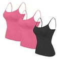 thumbnail image 1 of 3PC Women's Camisole Built in Bra Wireless Fabric Support Short Cami, 1 of 2
