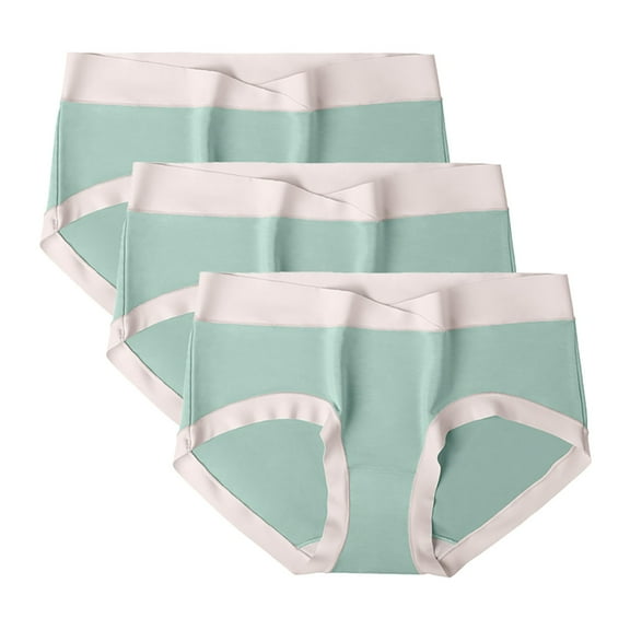 3PC Women's Lightweight Underwear Seamless Under Clothes Women's Color Blocking Breathable Thin Underwear Low Waisted underwear Period Leak Proof Underwear No Show Panties Invisibles Briefs