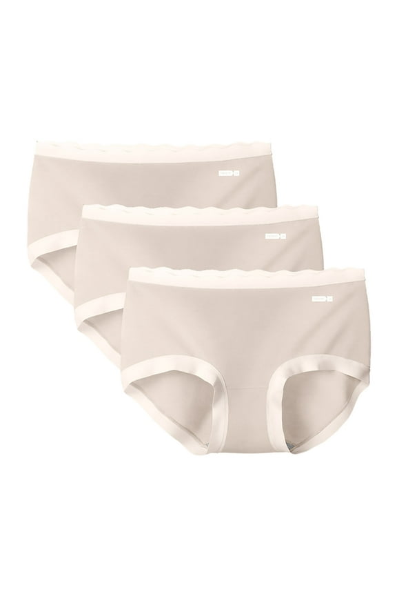 3PC Women's Lightweight Underwear Seamless Under Clothes Women's Color Blocking Breathable Thin Underwear Low Waisted underwear Period Leak Proof Underwear No Show Panties Invisibles Briefs