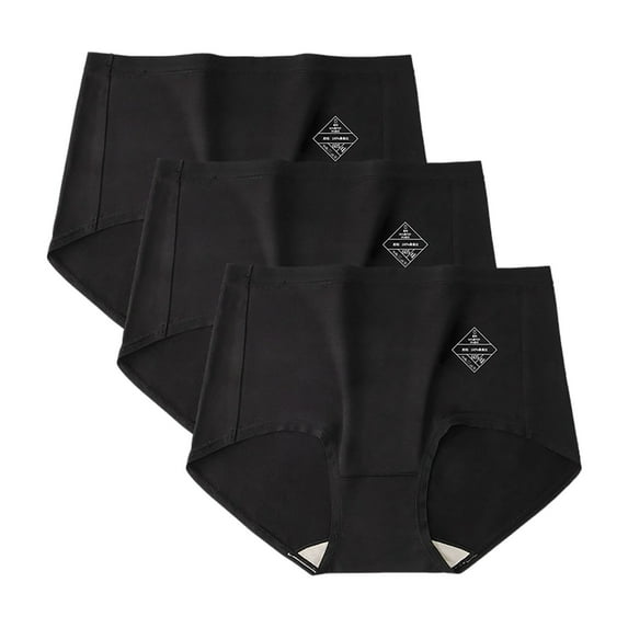 3PC Women's Solid Color Silk Underwear High Waisted Silk Underwear Plain Weave Underwear Soft Breathable Panties Solid Color Ladies Panties Full Coverage Briefs Seamless Period Underwear