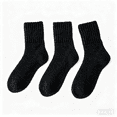 thumbnail image 1 of 3PC Women's Winter Boots Socks Thick Warm Cozy Crew Socks Solid Color Gifts（Black）, 1 of 3