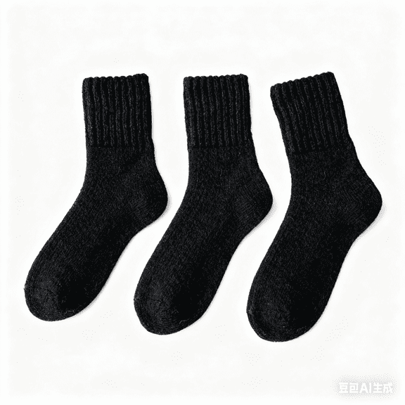 3PC Women's Winter Boots Socks Thick Warm Cozy Crew Socks Solid Color Gifts（Black）