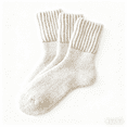 thumbnail image 1 of 3PC Women's Winter Boots Socks Thick Warm Cozy Crew Socks Solid Color Gifts（white）, 1 of 5
