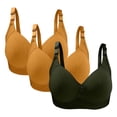 thumbnail image 1 of 3PC Womens Bras Plus Size Push Up Breathable Full Coverage No Underwire Gathering Support Everyday Bras Army Green 44/100, 1 of 2