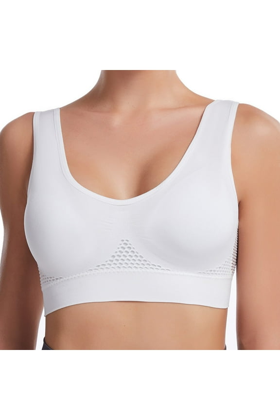 3PC Womens Sports Bra Workout Hollowed Out Mesh Underwear Vest Running Back Fitness Bra Yoga Push Up Bras Saving on Clearance