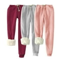 thumbnail image 1 of 3PC Womens Sweatpants Winter Warm Up Wide Leg Solid Color Drawstring Elastic Waist Casual Loose Athletic Yoga Pants with Pockets,Pink 3,2XL, 1 of 4