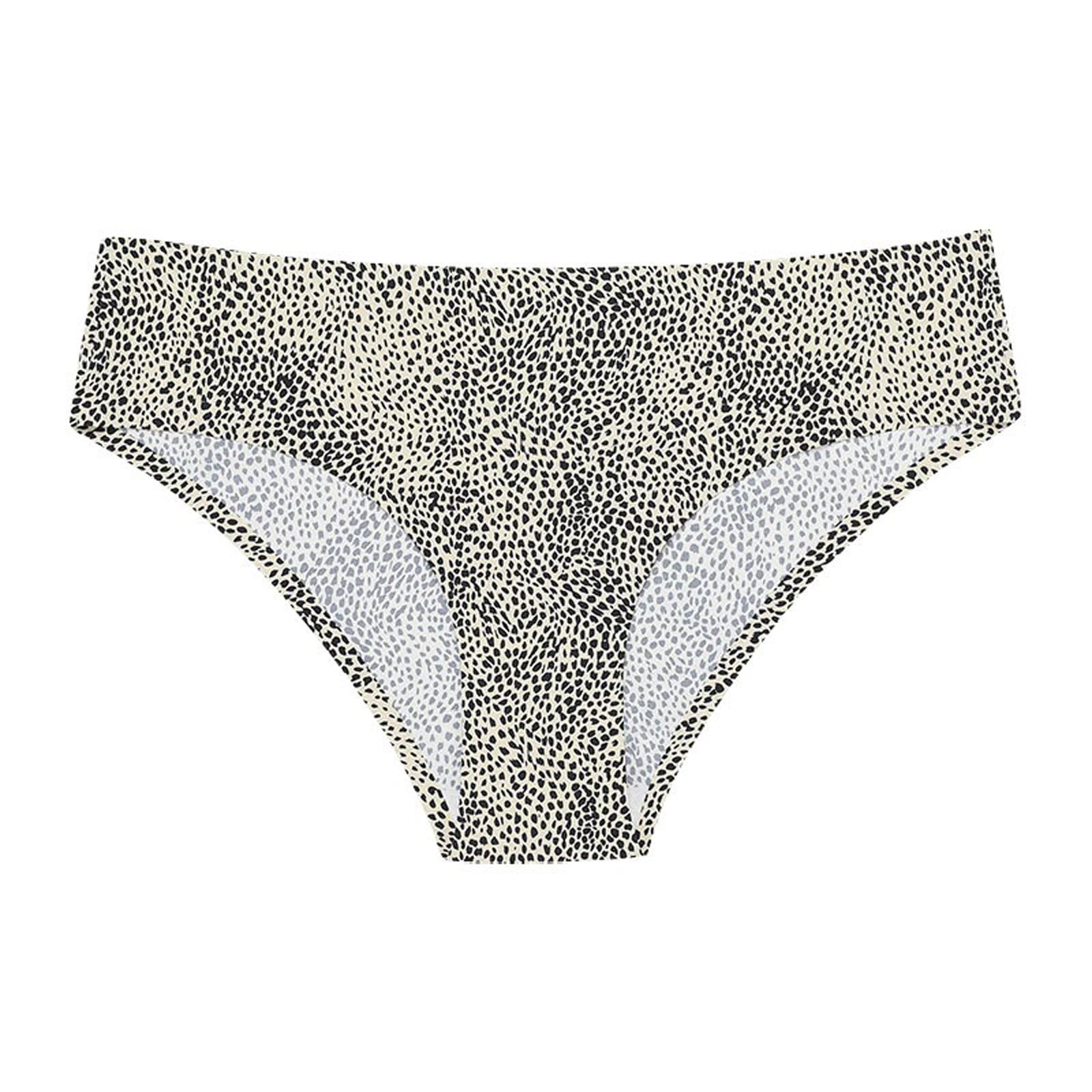 3PC Womens Underwear Sexy Leopard Lace Pants Ice Silk Low Waist Close ...