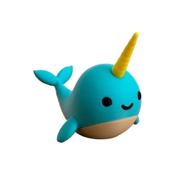3PC cute narwhal  multi-color printing 3D printing