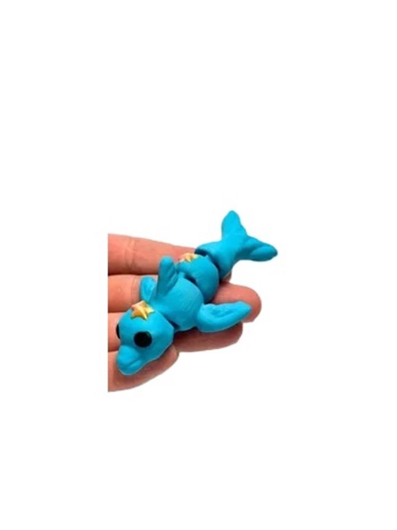 3PC Movable Joint Dolphin Keychain - Creative 3D Printed Design