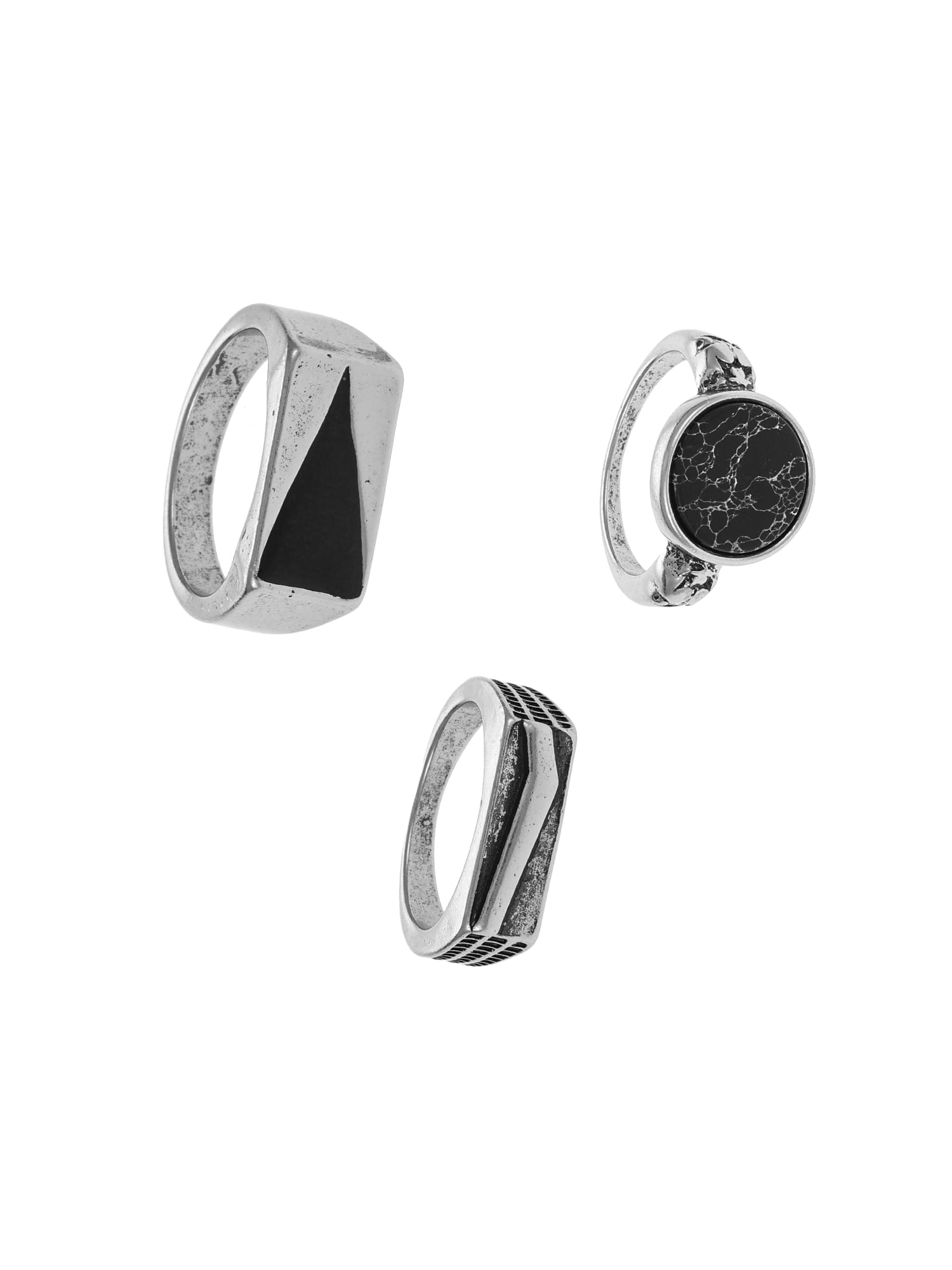 Men's Rings, Silver, 3 Pack