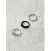 No Boundaries Men's Rings, Silver, 3 Pieces