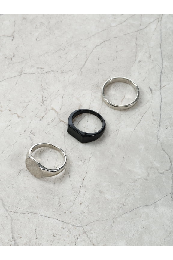 Men's Rings, Silver, 3 Pieces