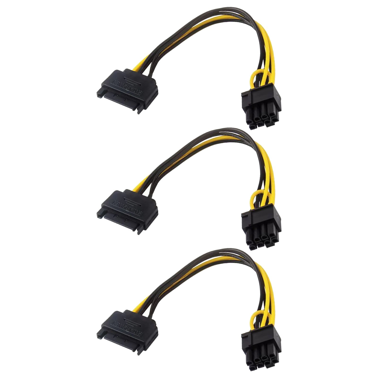 3PC15 Pin Male To 8 Pin (6+2) E Male Graphics Card Power Adapter Cable