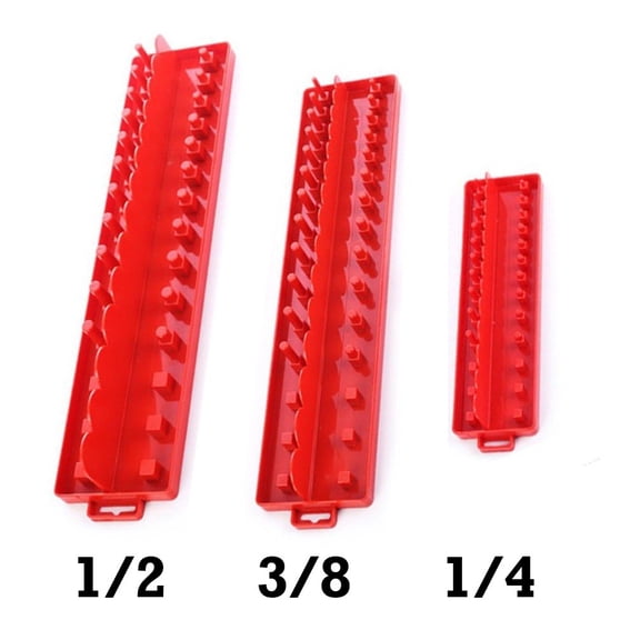 3PCS 1/4 3/8 1/2inch driver Socket organizer Plastic Sleeve Holder Storage Tool