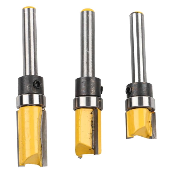 3PCS 1/4" Shank Cutting Straight Router Bit Flush Trim Woodwork Milling Cutter