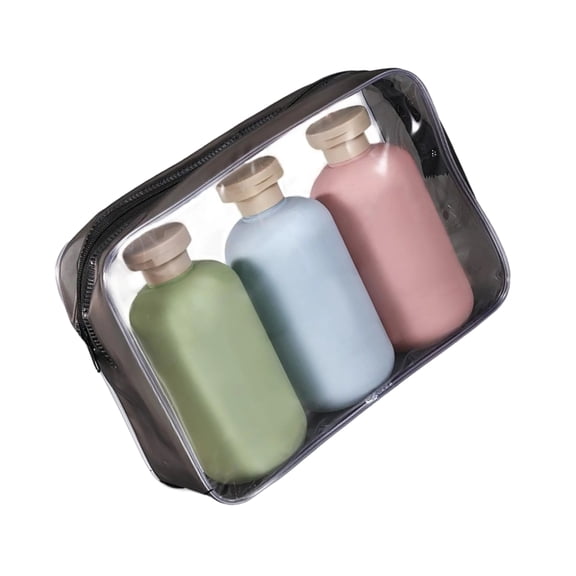 3PCS 100/200/300ML Travel Refillable Squeeze Bottles Portable Leakproof Containers for Shampoo Lotion Cream Conditioner