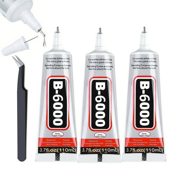 3PCS 110ml B6000 Jewelry Glue Clear Rhinestone, Inlay Glue, Pendant Adhesive,Craft Adhesive Glue with Precision Tip Multifunctional Fabric Glue For Jewelry Making, Mobile Phone Repair