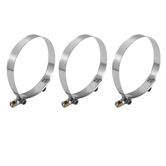3PCS 112mm-120mm Stainless Steel T-Bolt Hose Clamp for Fuel Pump Filter Plumbing