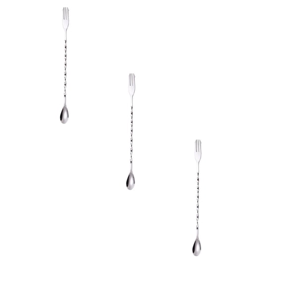 3PCS 12 Inch Bar Mixing Spoon,Cocktail Spoon Stainless Steel Bar Long Spoon With Spiral Pattern