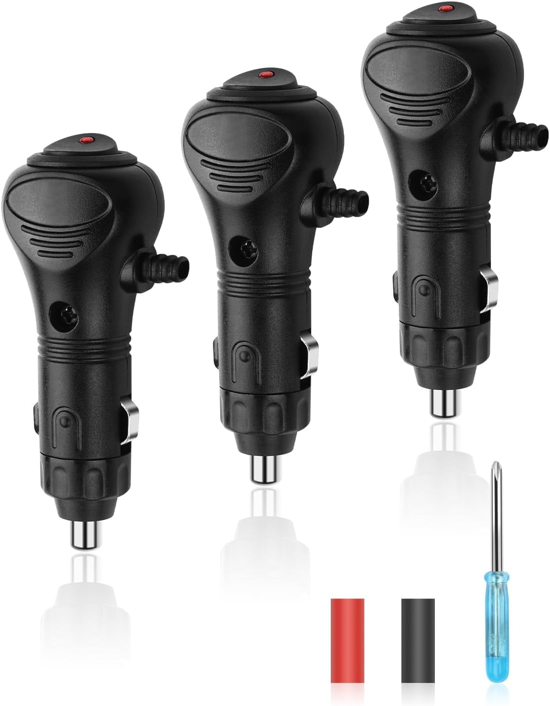 3PCS 12V Cigarette Lighter Plug Repair Replacement Plug with On/Off Switch,Universal  Car Cigarette Lighter, Built-in 10A Fuse, LED Indicator, Universal Car  Cigarette Lighter Power Adapter