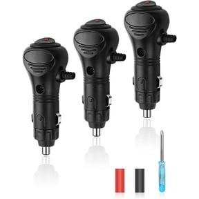 3PCS 12V Cigarette Lighter Plug Repair Replacement Plug with On/Off Switch,Universal Car Cigarette Lighter, Built-in 10A Fuse, LED Indicator, Universal Car Cigarette Lighter Power Adapter