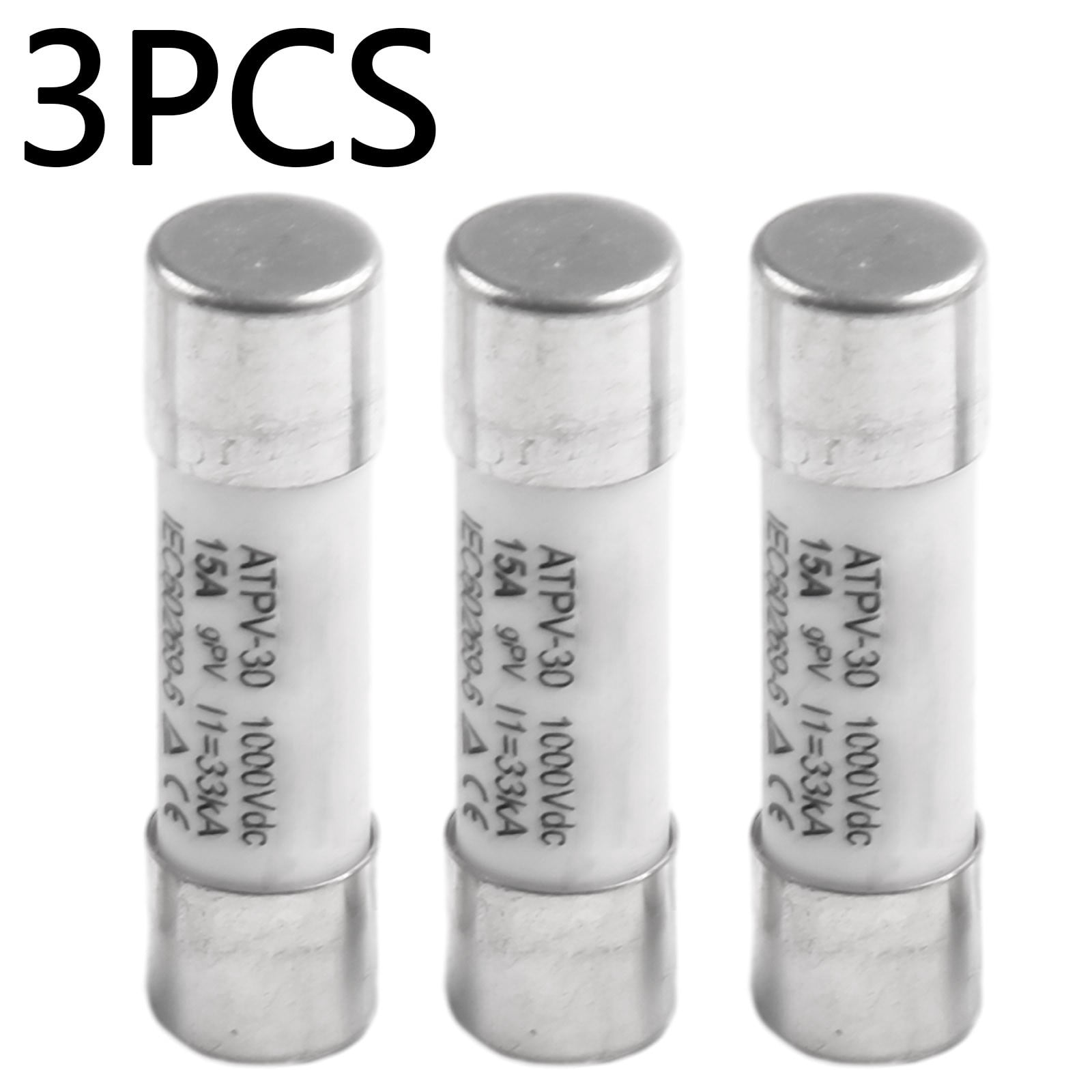 3PCS 15A Consumer Unit Fuse Box Fuse 15 Amp PV DC Fuse 1000V 10*38mm