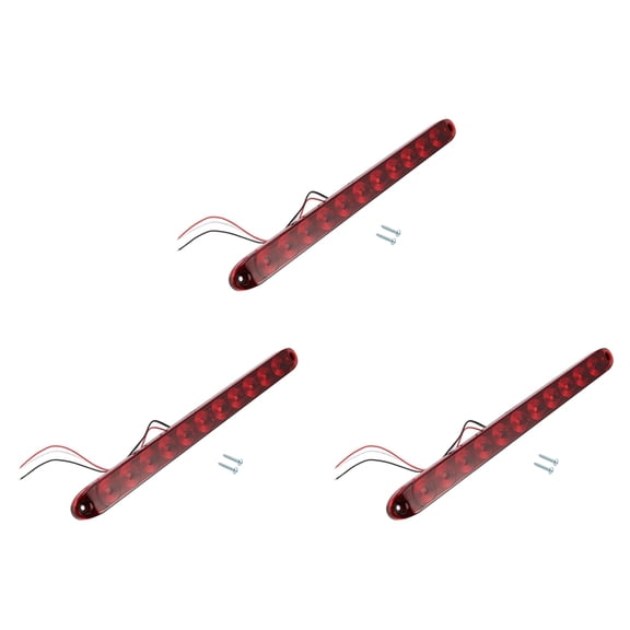 3PCS 16 Inch 11 LED Red Trailer Light Bar for Park Stop Turn Signals Tail Brake Light IP65 Truck Trailer Marker ID Bar
