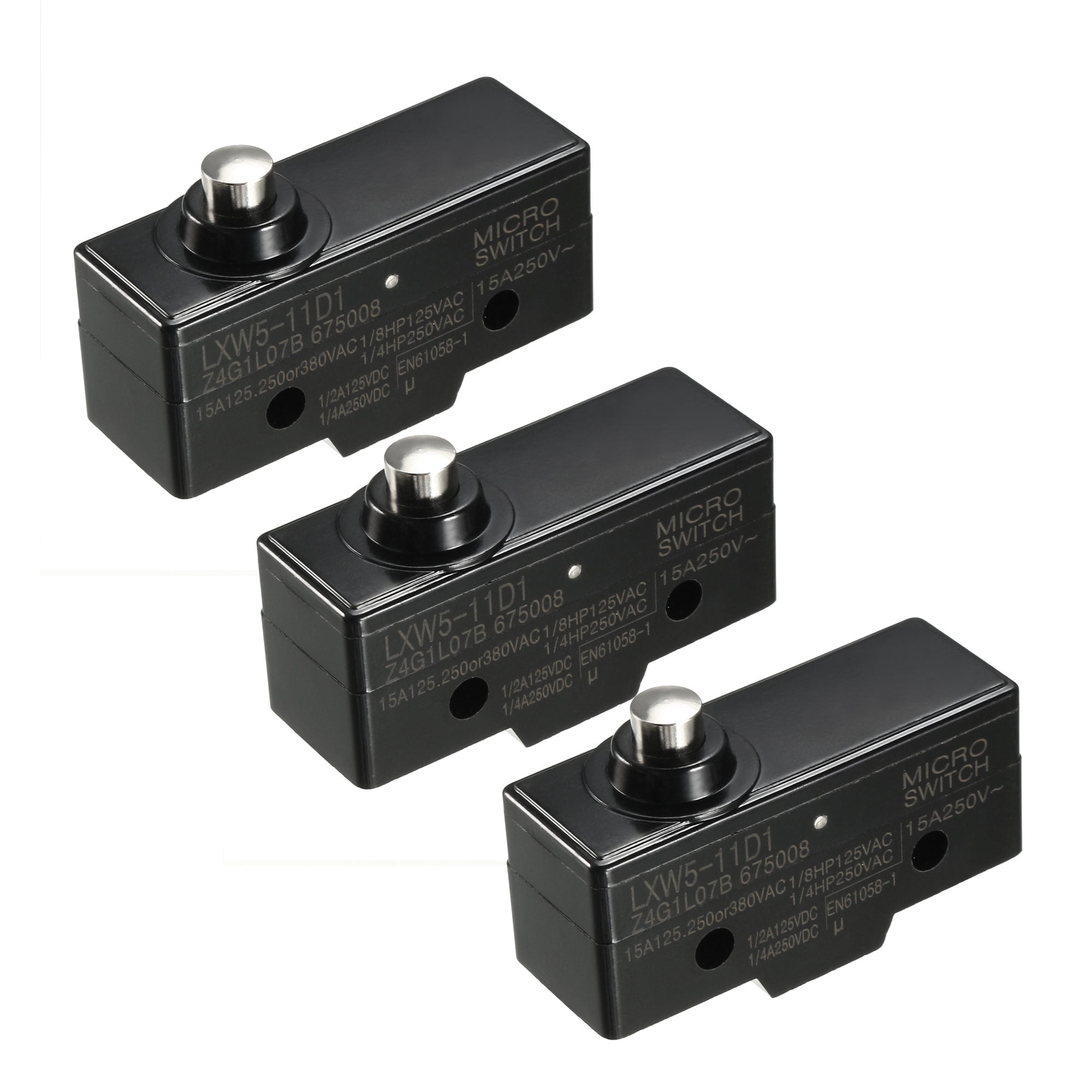 3PCS 1NO+1NC Short Reed Snap Button Lever Type Micro Switches