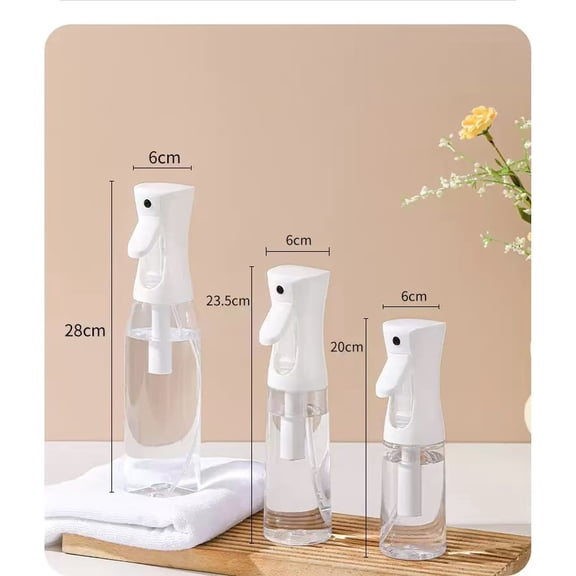 3PCS 200ml/300ml/500ml Oil Spray Bottle for Kitchen, Non-Aerosol Olive Oil Mister for Cooking, Baking, BBQ, Salad Dressing - Adjustable Mist to Stream Sprayer,WHITE