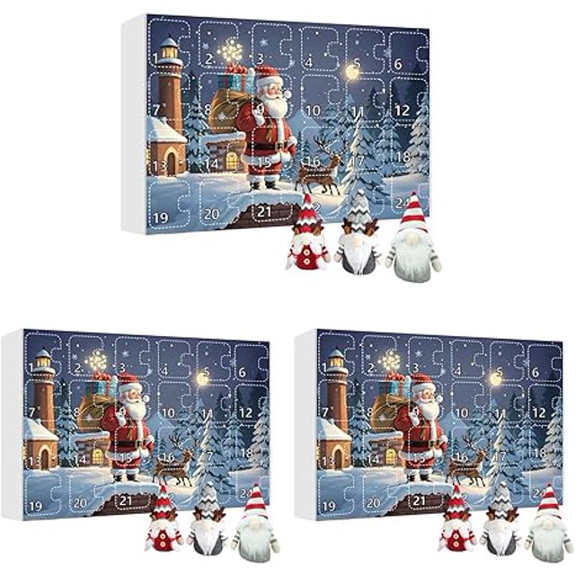 3PCS 2024 Christmas Gnome Advent Calendar Christmas Countdown