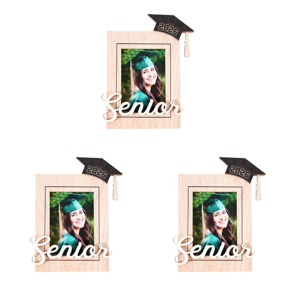 3PCS 2026 Graduation Tassel Photo Frame for Pictures, Wooden Inspirational Graduation Picture Frame Class of 2026 Shadow Box Graduate Gift for Friend Party Decoration