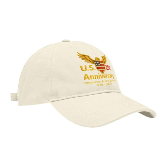 3PCS 250th Anniversary USA Baseball Cap,Adjustable Retro Embroidered Hat for Men Women Gifts (Beige)